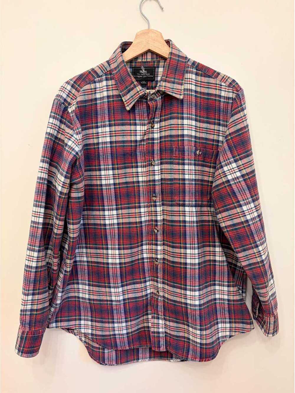 Vintage 1990s Sears The Men’s Store Plaid Flannel Shirt Men’s Large Red Blue